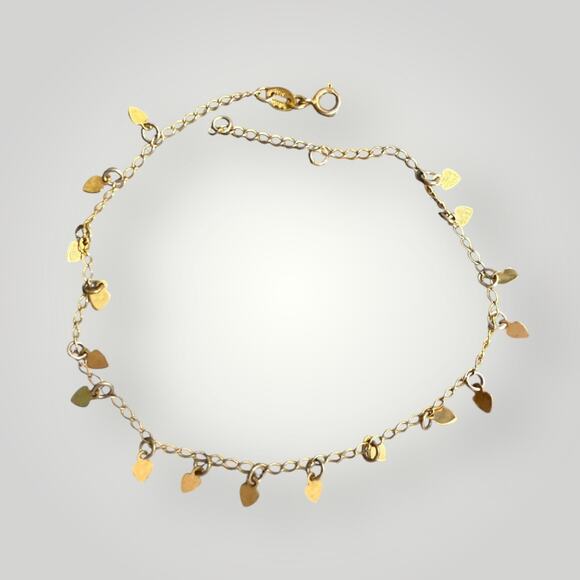 Jewelry - BELISSIMA joias Dainty Heart Charm Anklet Gold Tone Adjustable 10–11”